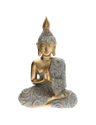 Statua di Buddha argentata 15 cm