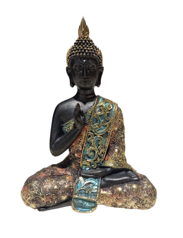 Buddha nero vestito stellato 20 cm
