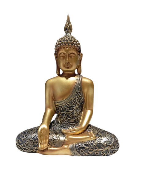 Buddha dorato abito nero 25 cm