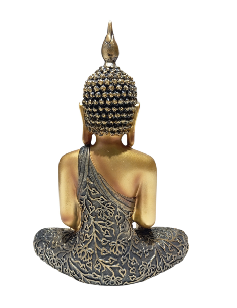 bouddha doré habit noir 25 cm
