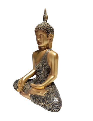 Buddha dorato abito nero 25 cm