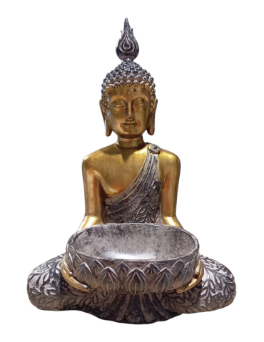 Bouddha doré et noir récipient 40 cm