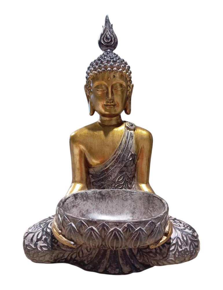 Contenitore Buddha dorato e nero 40 cm