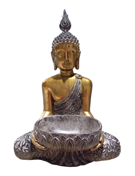 Bouddha doré et noir récipient 40 cm