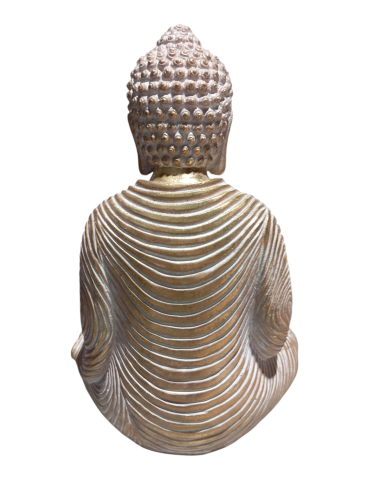 Bouddha doré patiné blanc 26 cm