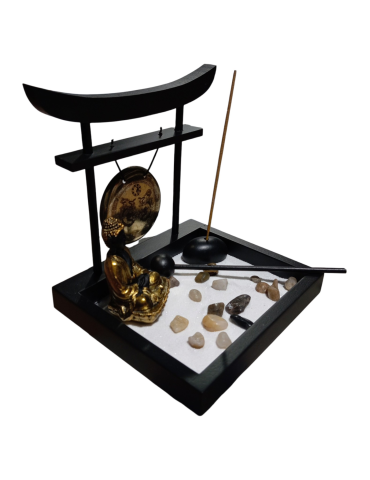 Jardin zen bouddha et gong 15 cm