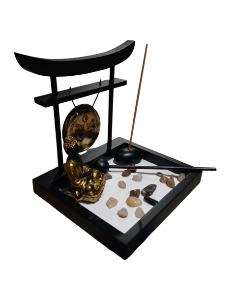 Jardin zen bouddha et gong 15 cm
