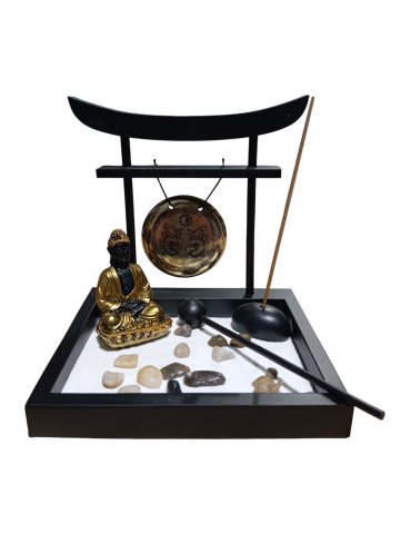 Jardin zen bouddha et gong 15 cm