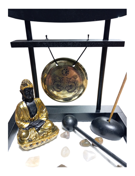 Jardim zen buda e gongo 15 cm