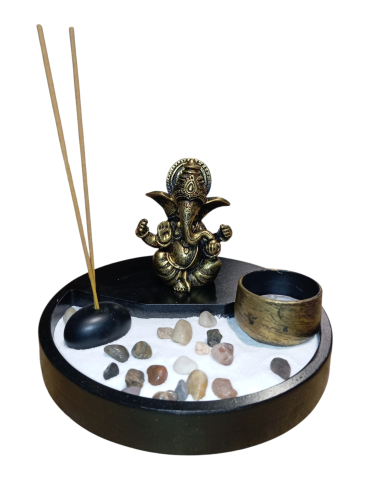 Jardin Zen Ganesh rond noir