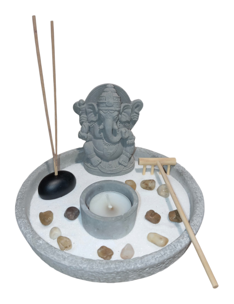 Jardin Zen Ganesh gris céramique