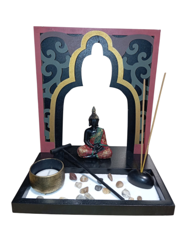 Jardin Zen Bouddha arche coloré