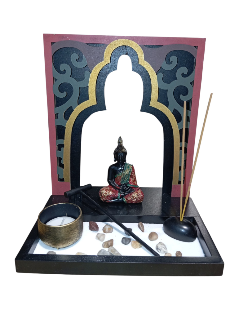 Bunter Zen-Buddha-Garten