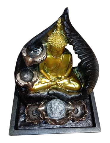 Fontaine XL bouddha doré bac noir