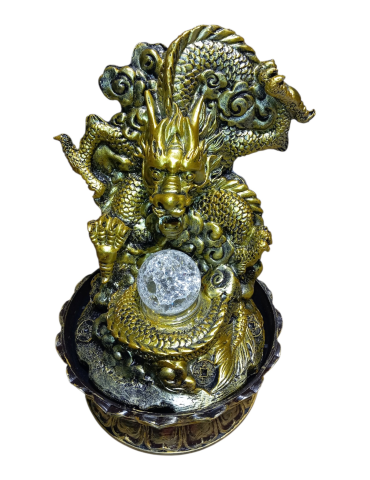 Fonte dragão dourado 30 cm