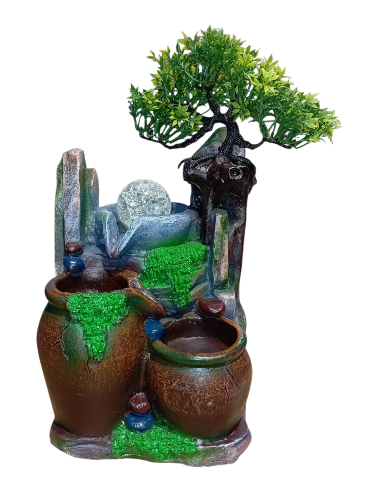 jar fountain under tree 33 cm