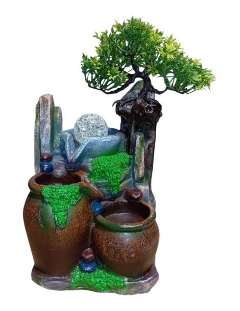fontaine jarres sous arbre 33 cm