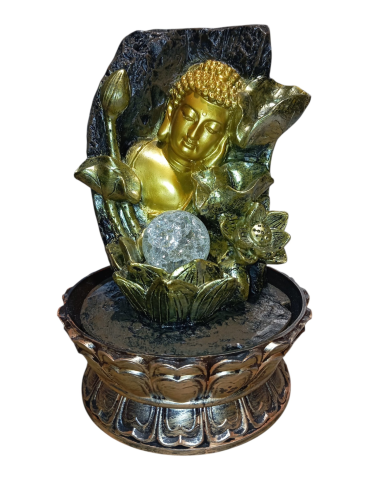 fontaine bouddha décor floral 29 cm