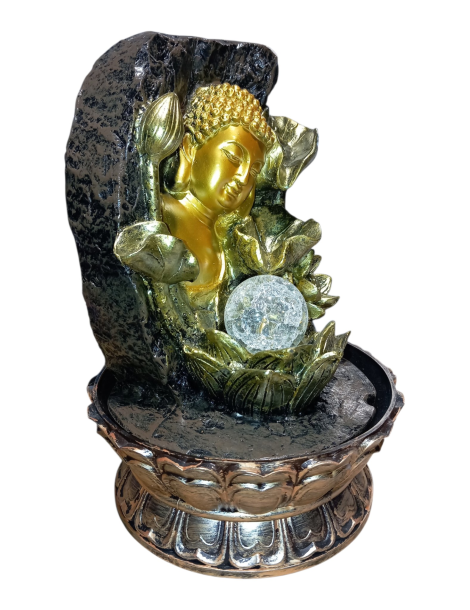 fontaine bouddha décor floral 29 cm