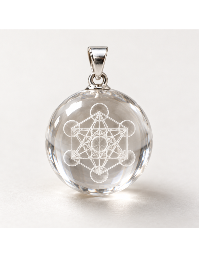 3D engraved sphere pendant
