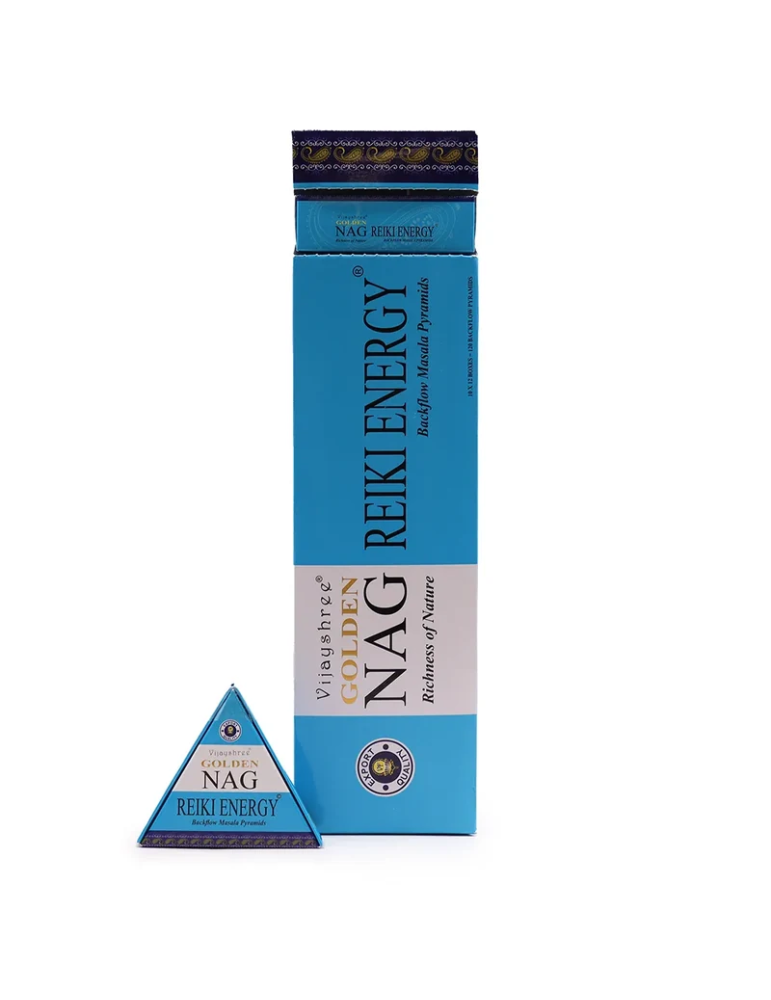 Coni d'incenso a riflusso Golden Nag Reiki Energy, confezione da 12 scatole