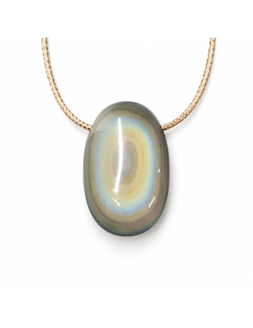 Gaatjes hanger van obsidiaan hemel oog AA