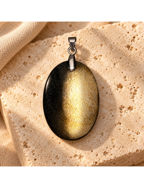 Ciondolo cabochon in ossidiana dorata AA