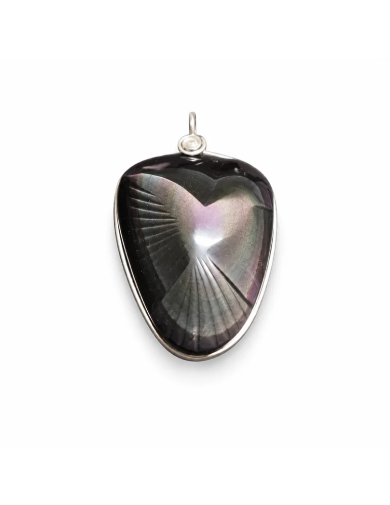 Hemelogen obsidiaan duif hanger AA