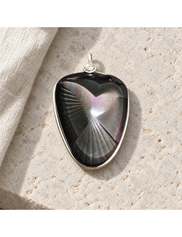 Colgante de obsidiana con ojo celestial AA en forma de paloma