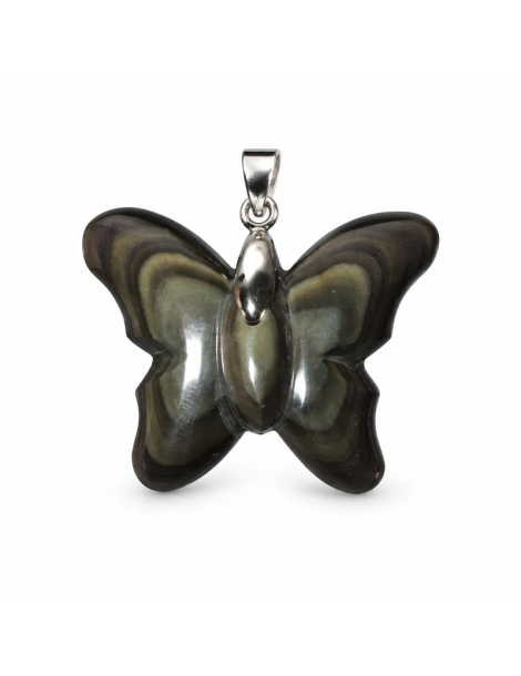 Pingente borboleta obsidiana olho celestial A
