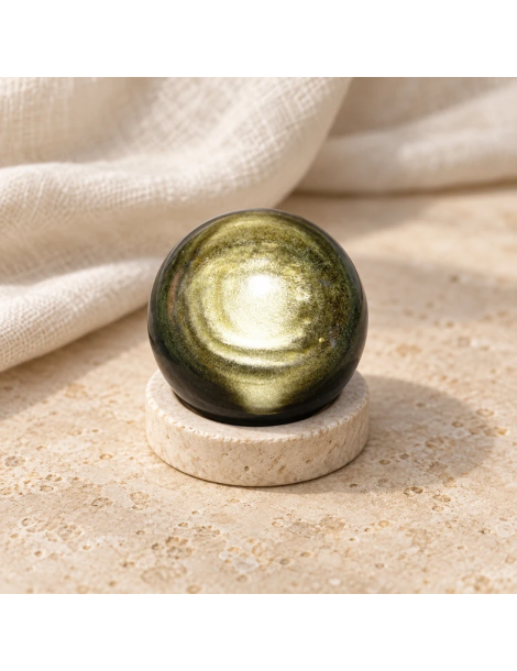 Esfera de obsidiana dorada AA