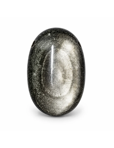 Durchbohrter Anhänger aus silbernem AA Obsidian