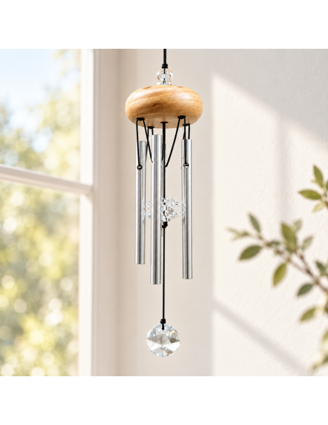 Carillon avec cristal blanc – environ 11 pouces