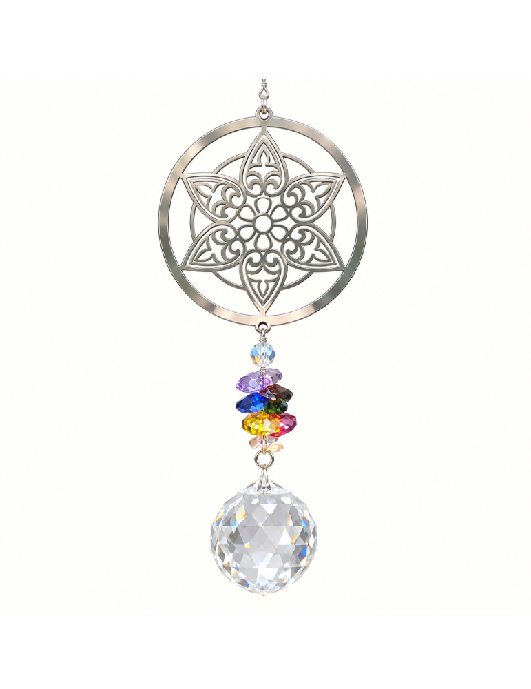 Attrape-soleil carillon mandala – environ 16 pouces