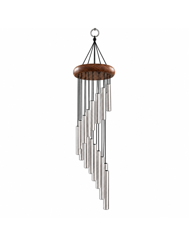 Carillon spirale argenté – environ 35 pouces