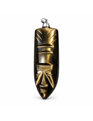 Colgante de obsidiana dorada de dios azteca A