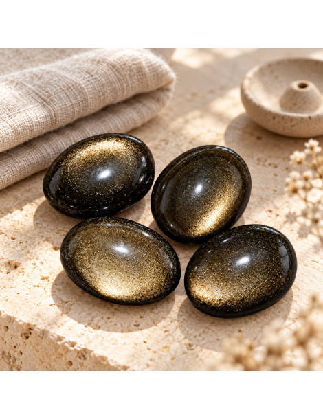goldene Obsidian gerollter Stein AA