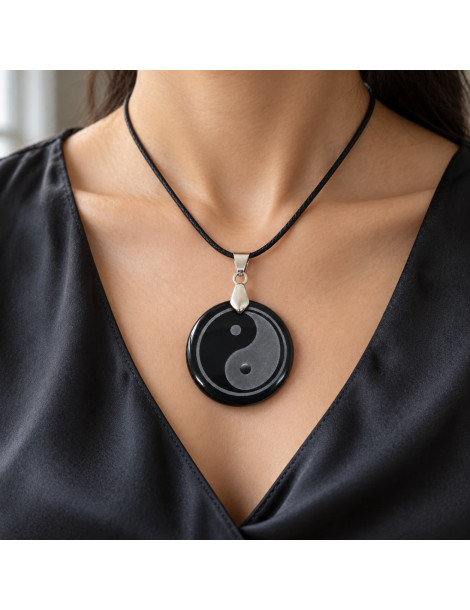 Colgante Yin Yang Obsidiana AA