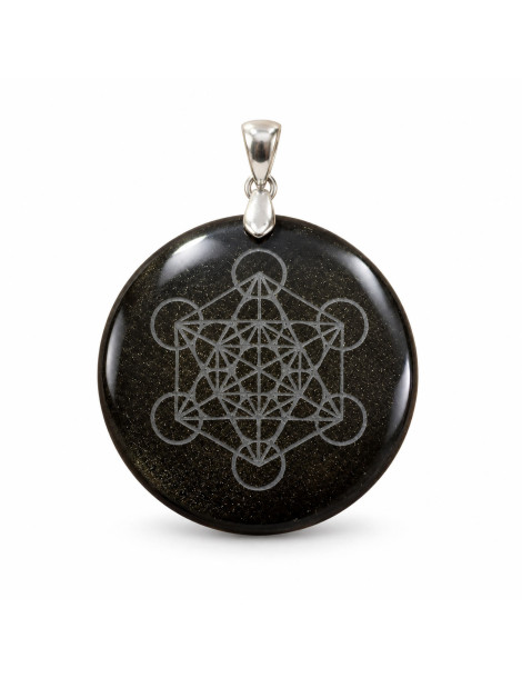 Colgante Metatrón Obsidiana dorado