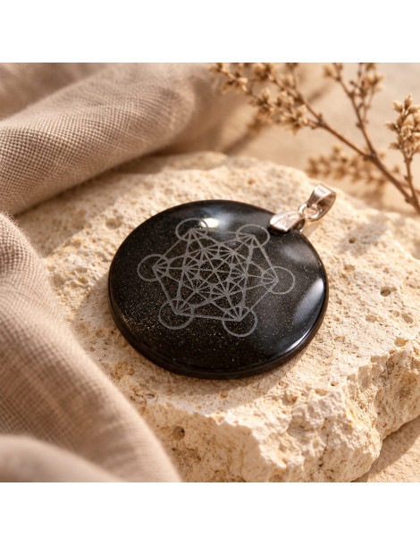 Ciondolo Metatron Obsidiana dorata