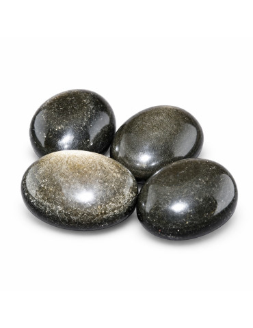 Zilveren obsidiaan trommelsteen