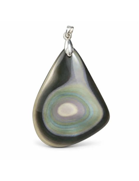 Colgante de obsidiana en forma libre, ojo celestial AA
