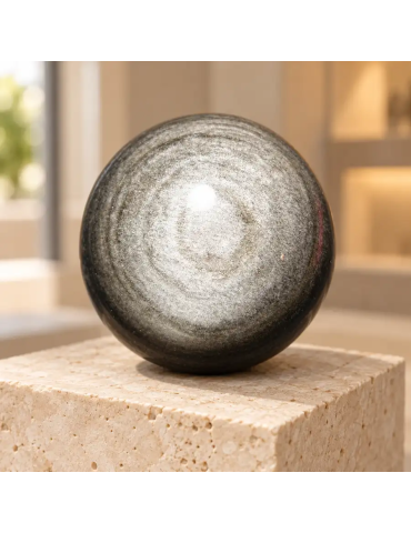 AA Silver Obsidian Sphere