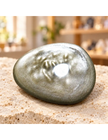 Silver Obsidian Pebble