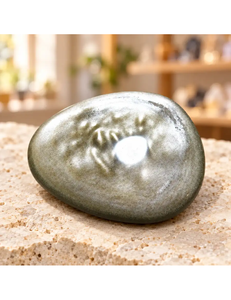 Silver Obsidian Pebble