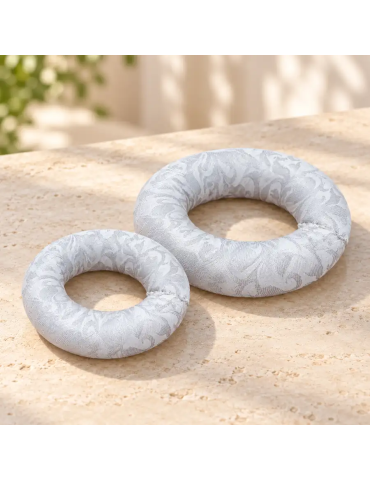 Coussin pour bol chantant blanc argenté – 12 ou 18 cm