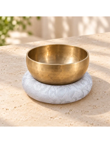 Coussin pour bol chantant blanc argenté – 12 ou 18 cm