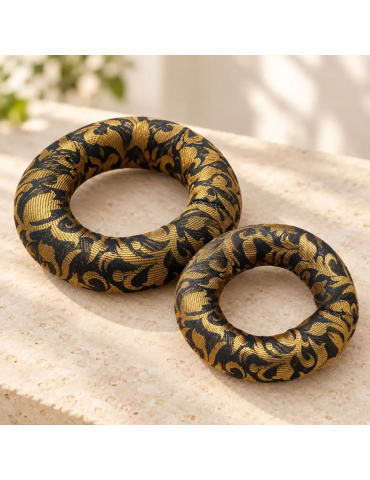 Coussin bol chantant noir et or | 12 et 18 cm