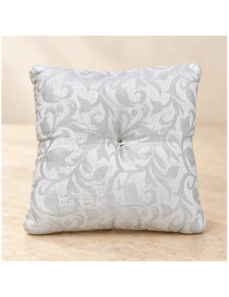 Coussin carré bol chantant blanc argenté | 12 ou 15 cm