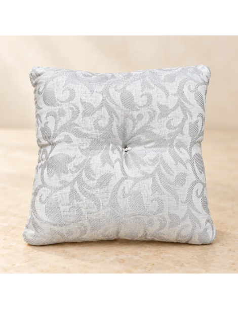 Coussin carré pour bol chantant blanc et argenté – 12 ou 15 cm
